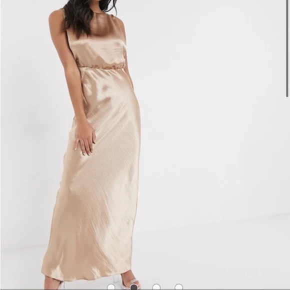 ASOS | Dresses | Asos Gold Bridesmaid Or Formal Dress Size 6 | Poshmark
